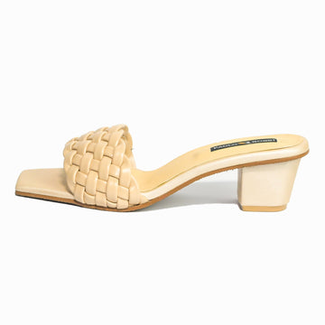 B001GLDN Off White Block Heel