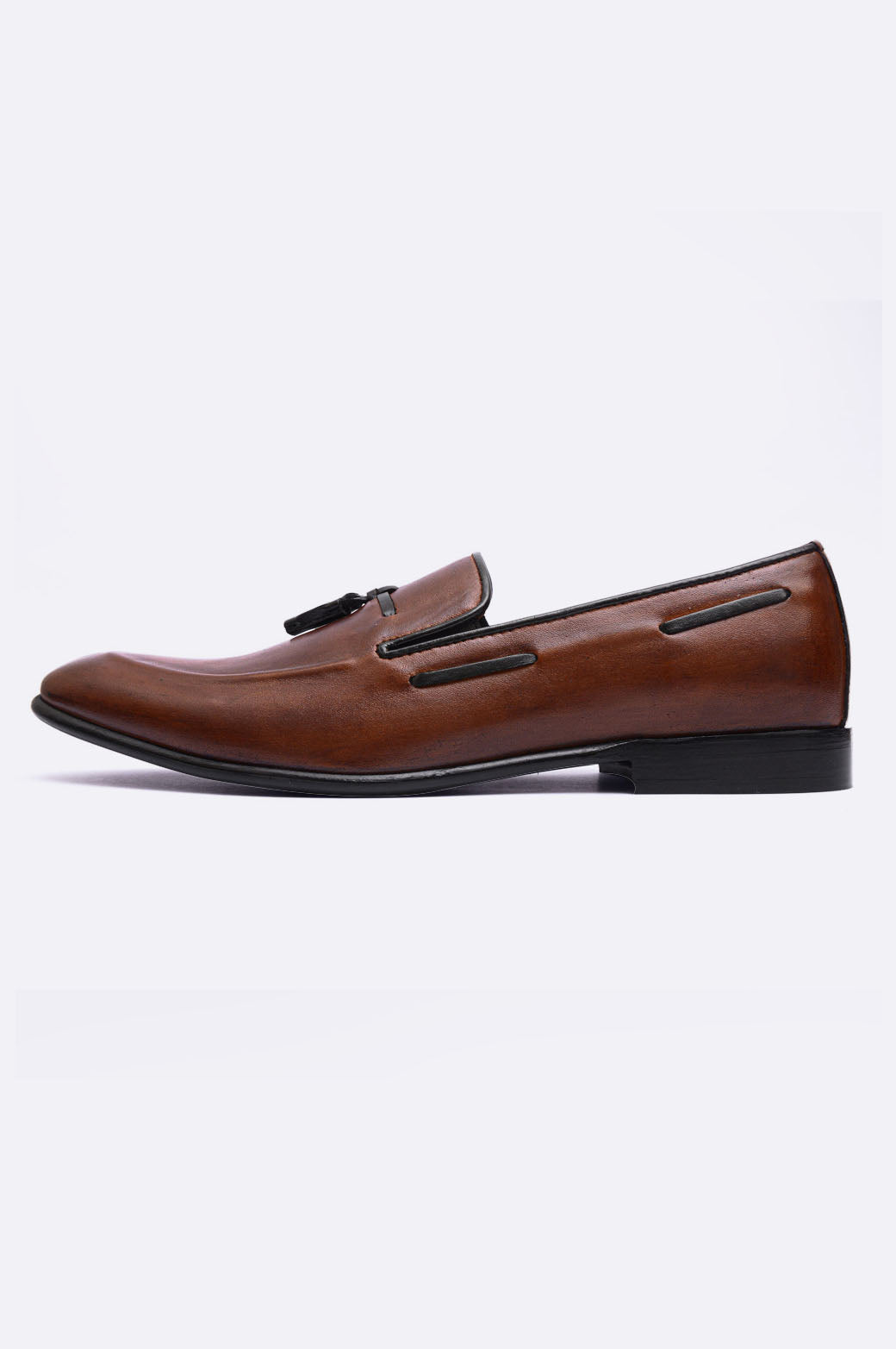 Brown Leather Tassel Loafers Handmade Luxury by Paolo Rossi
