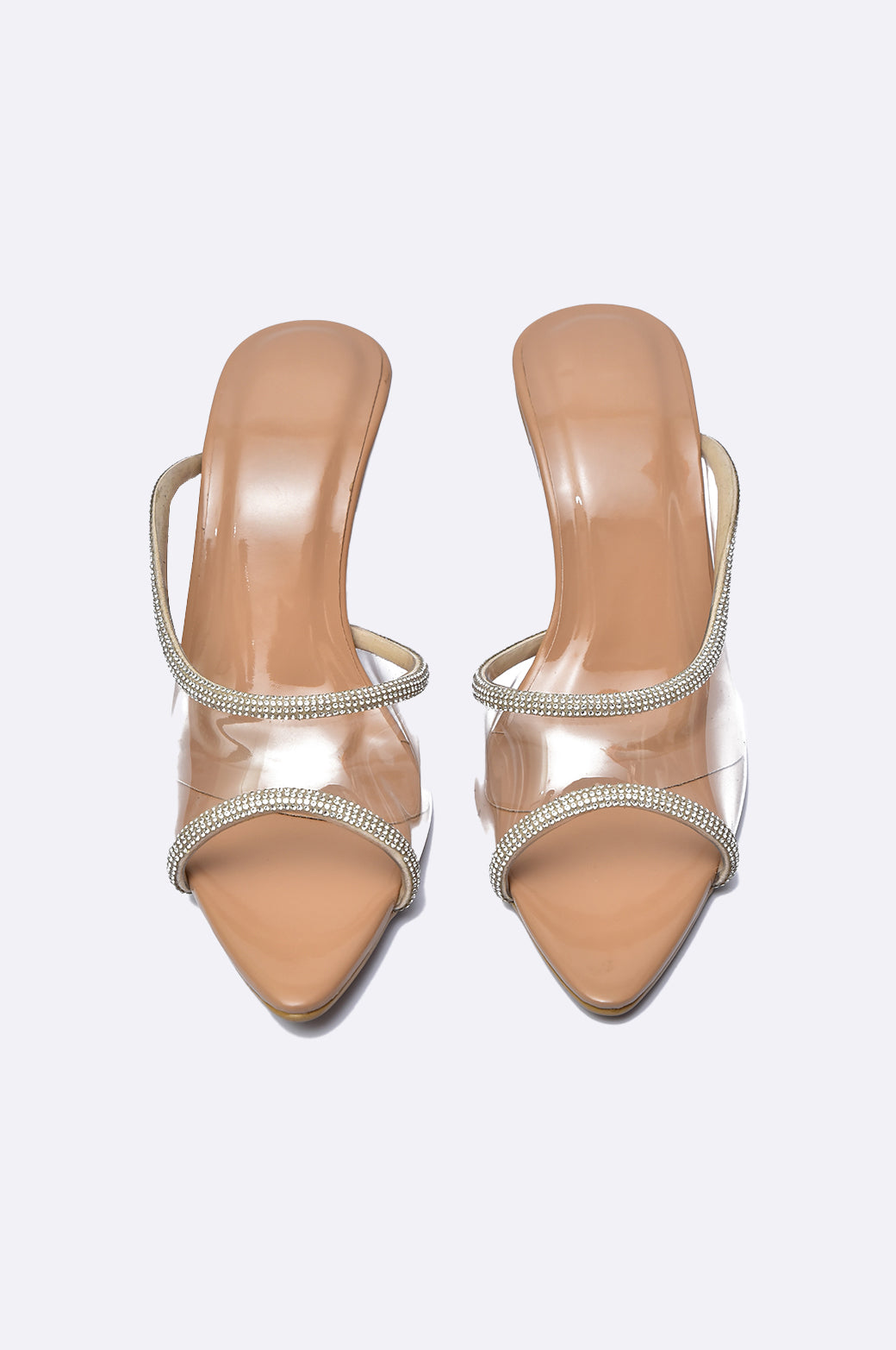 Transparent leather heels with crystal straps and flared lucite heel – Paolo Rossi