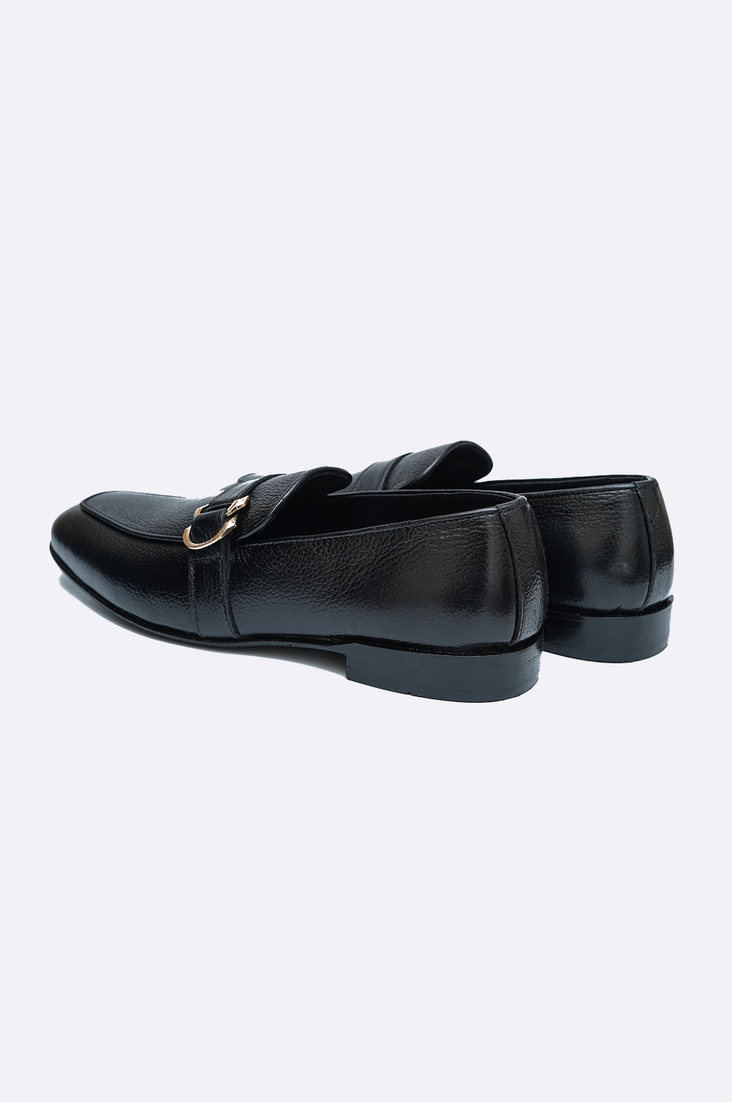 Black Leather Bit Loafer Golden Elegance