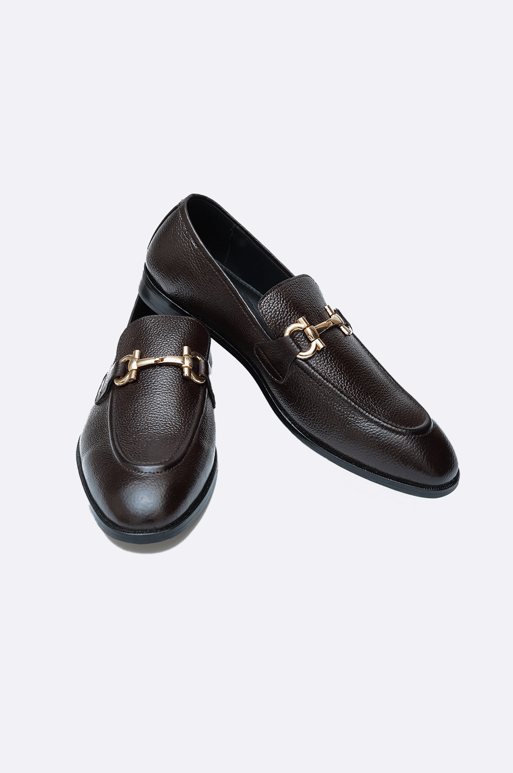 Men’s Brown Leather Loafers with Gold Bit, Paolo Rossi Handcrafted