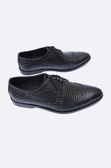 Men Black Color Lace-Up Shoe