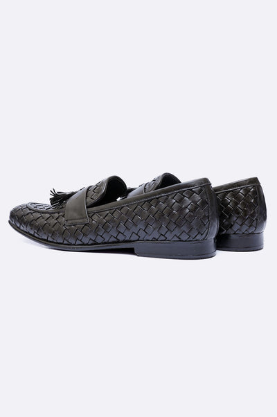 8015 BKA Black Woven Moccasin