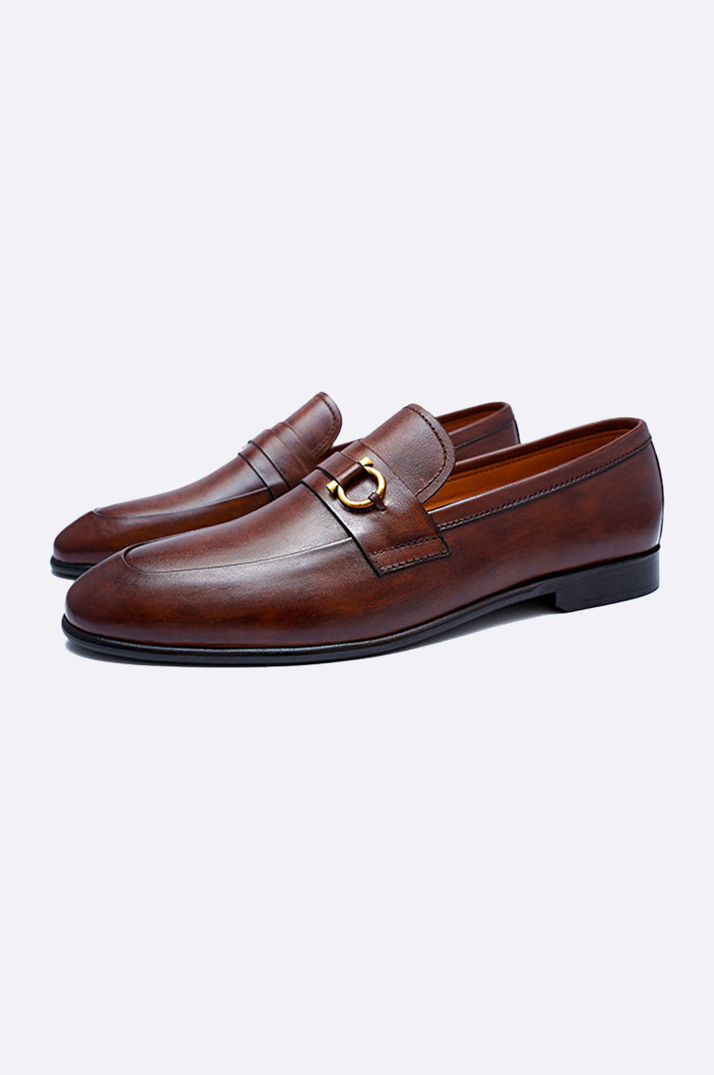Brown Patina Bit Loafers
