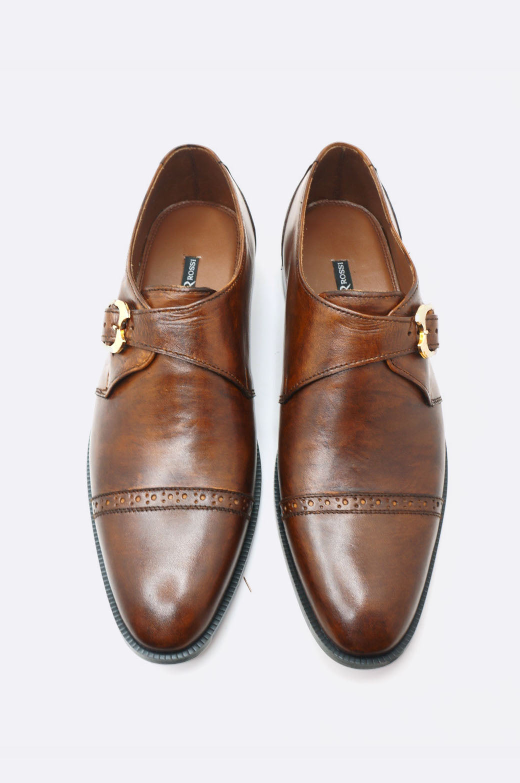 1406 BRAC Brown Leather Monk Strap Shoe