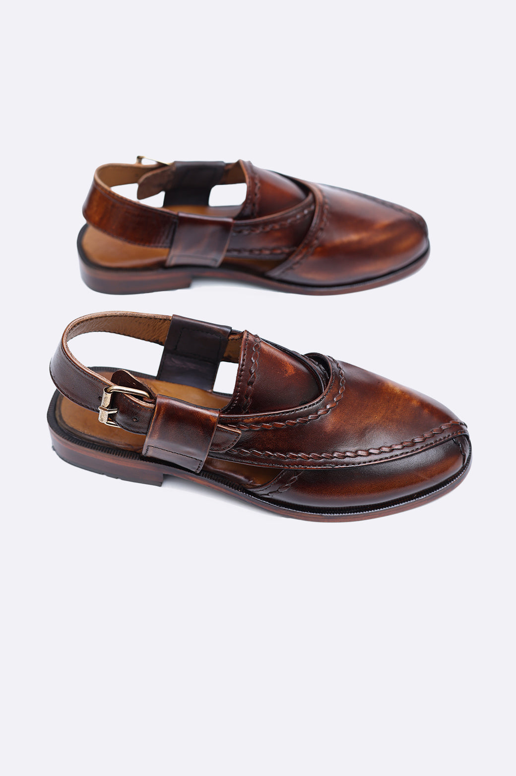 Hybrid Burnished Leather Sandal