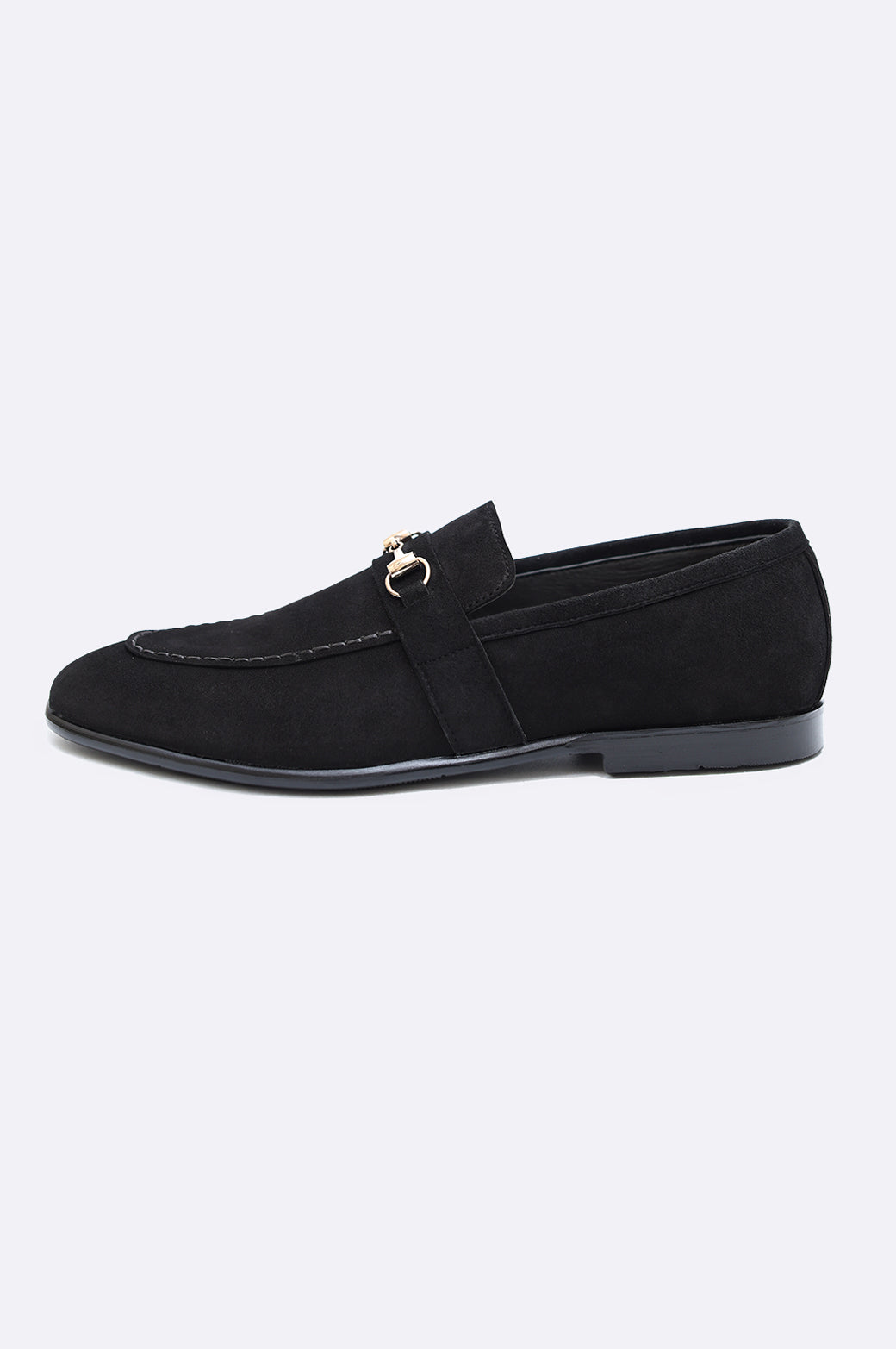 Suede Horsebit Loafers – Onyx Black