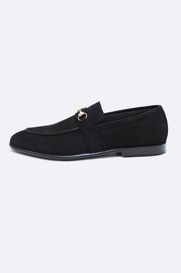 Suede Horsebit Loafers – Onyx Black