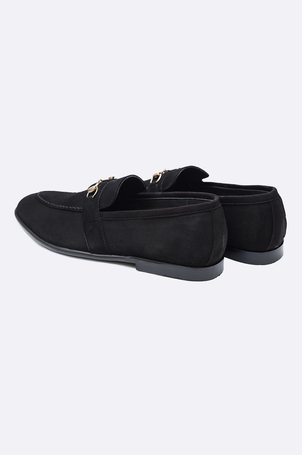 Suede Horsebit Loafers – Onyx Black
