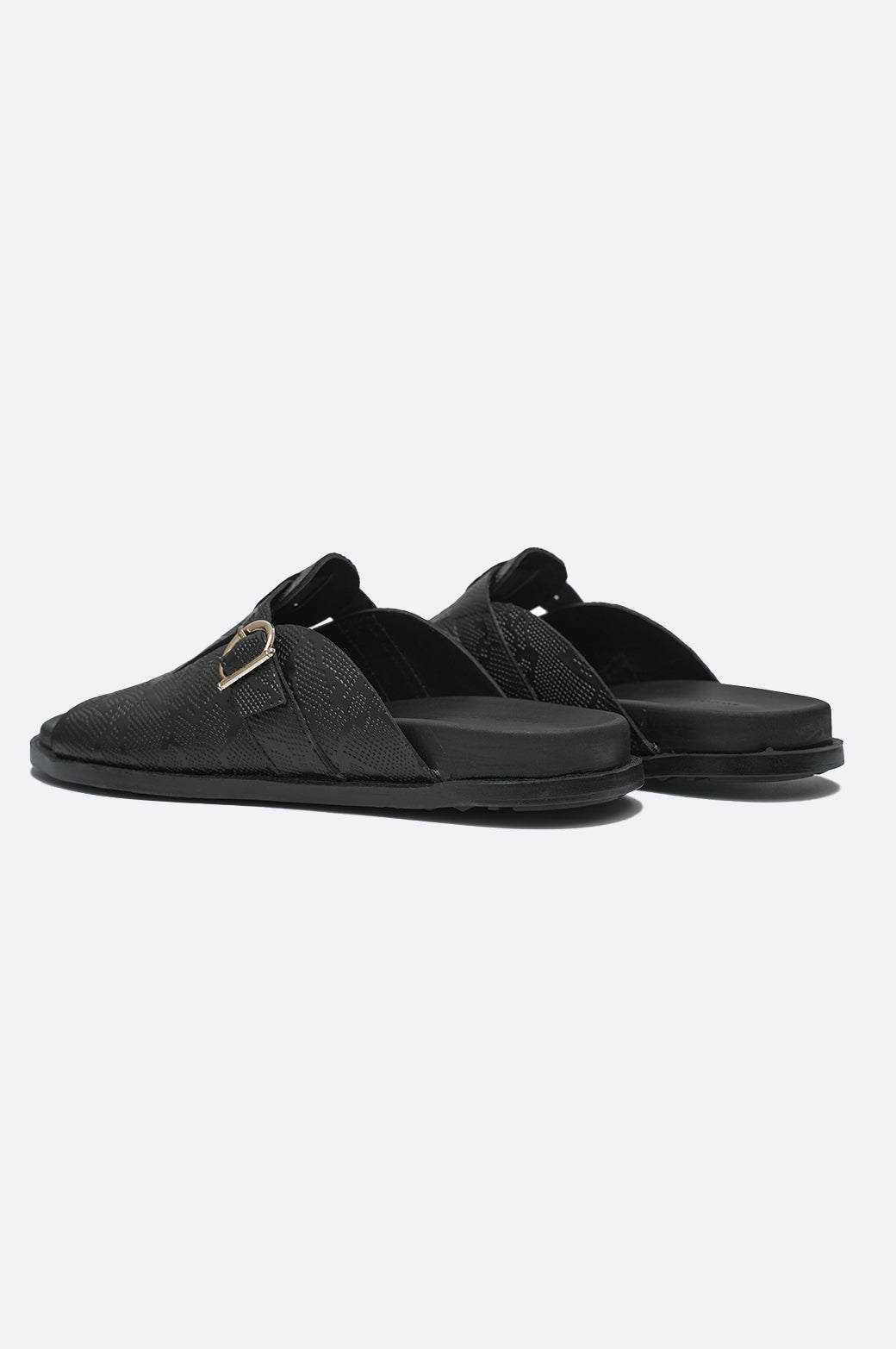 LEATHER-BLACK-TEXTURE-WITH-GOLDEN-BUCKLE-SLIPPER