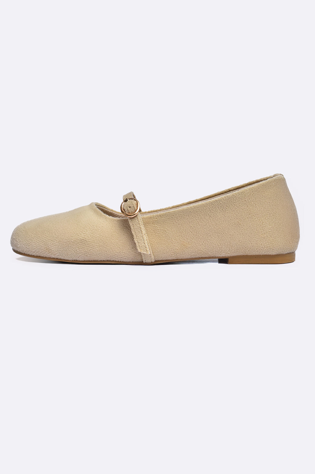 Cream leather Mary Jane flat pumps with gold buckle – Paolo Rossi

