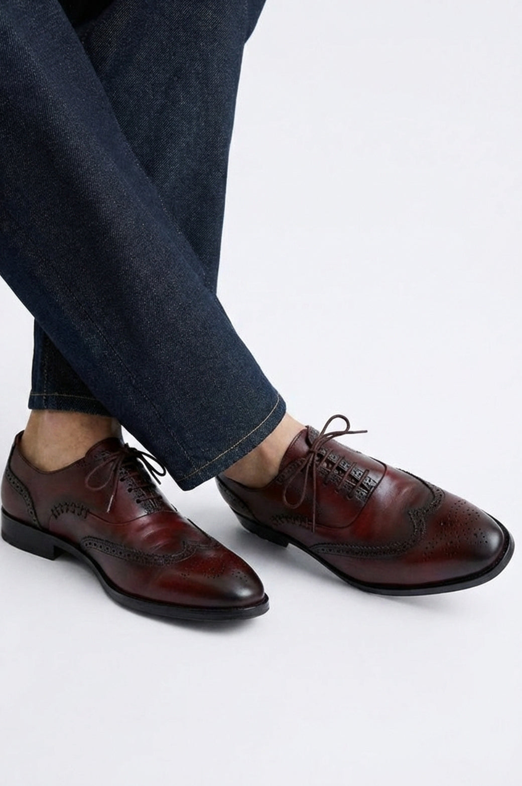 Dark Maroon Lace Up