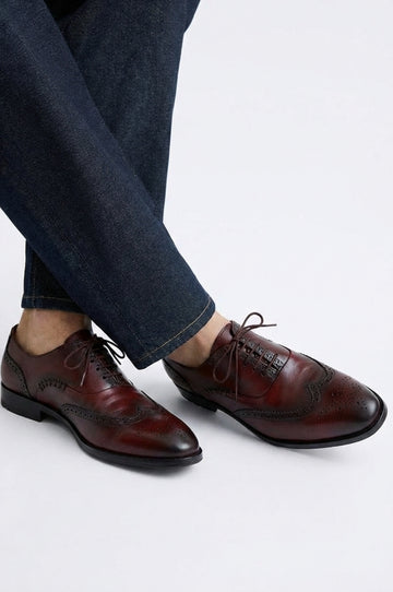 Dark Maroon Lace Up