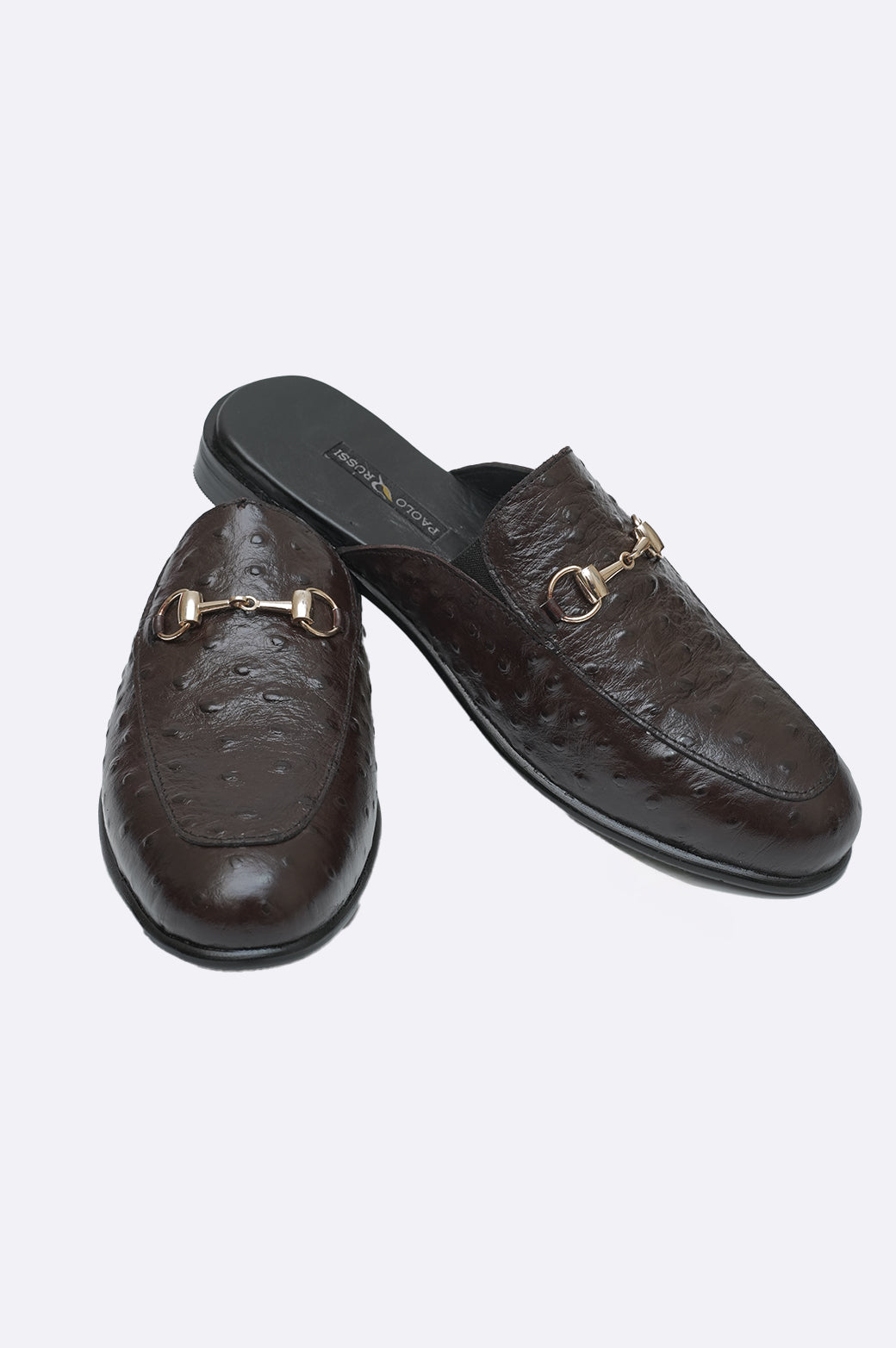 handmade mule by paolo rossi brown color
