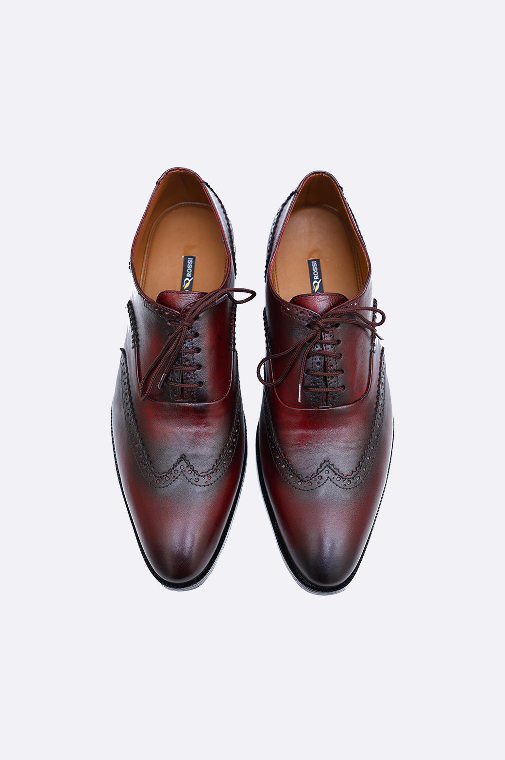 Men's Brown Leather Wingtip Oxford Shoes | Paolo Rossi